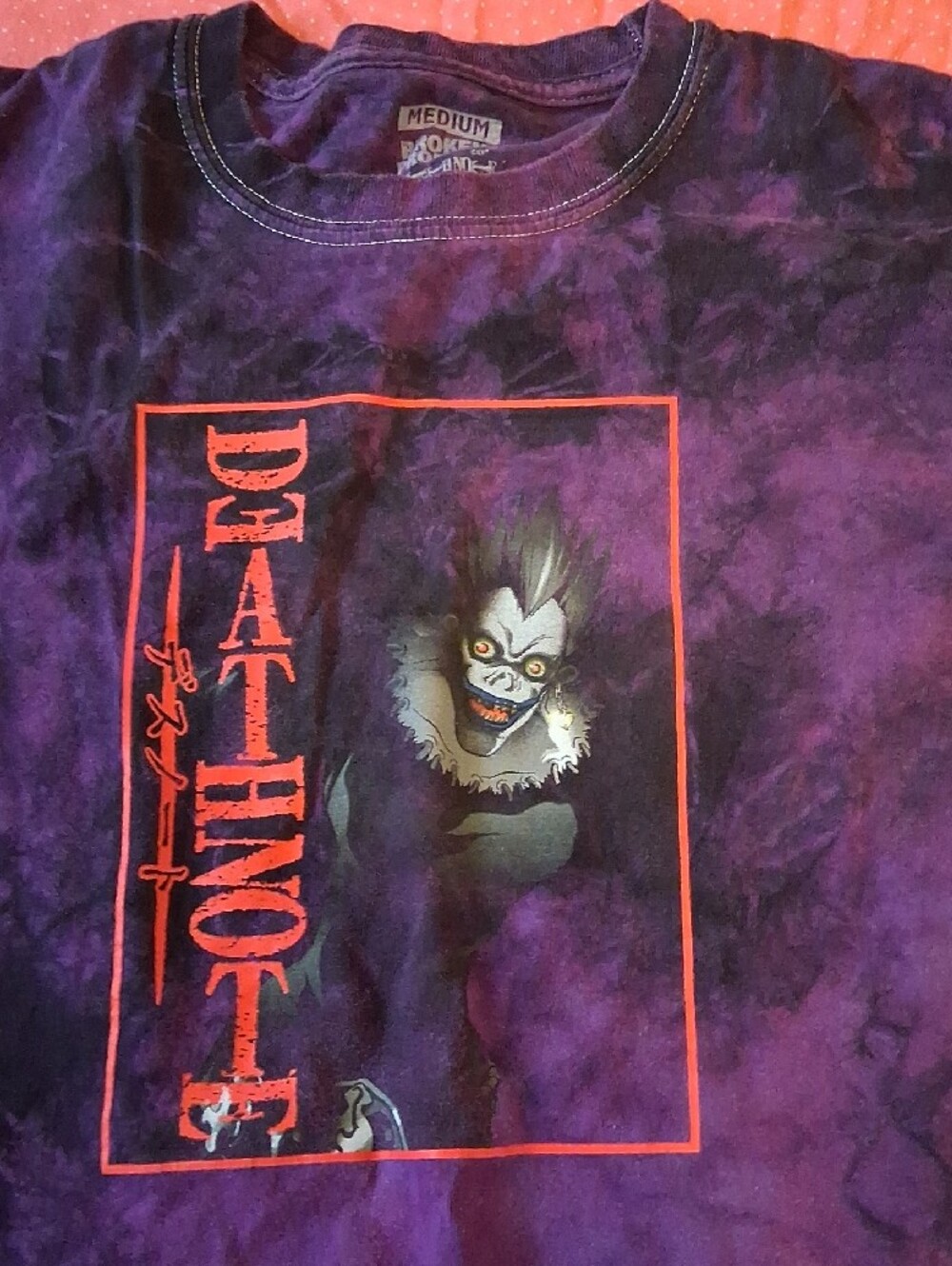 Awesome DEATHNOTE Tie-Dye Long Sleeve By Broken Promises, Size Medium